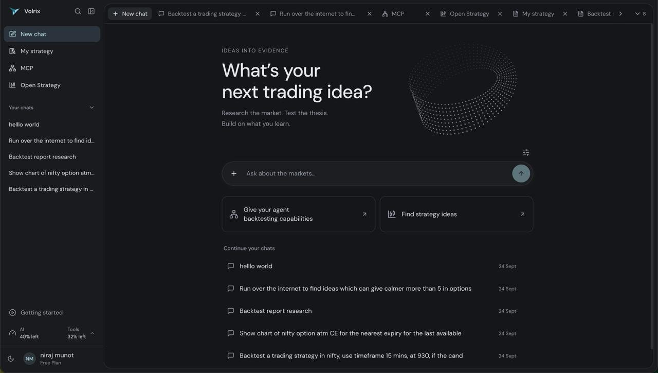 Introducing Volrix Chat: From Trading Ideas to Backtests